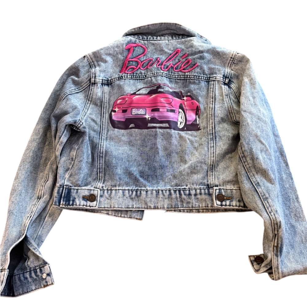 Barbie Denim Jacket with Pink Embroidery
